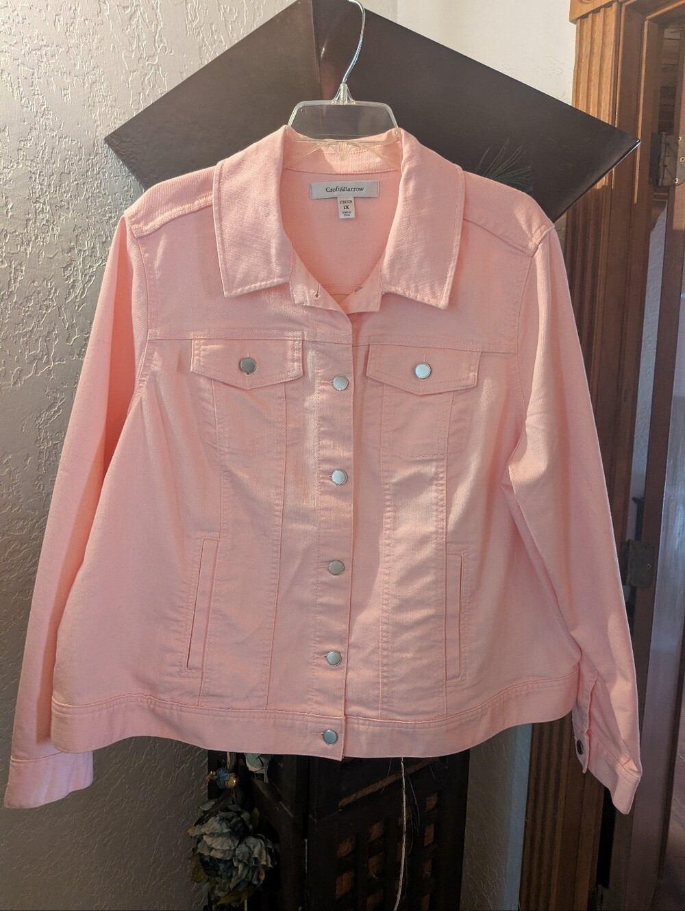 Just In Time For Fall! Croft & barrow Light Pink Denim Jacket Size 1X